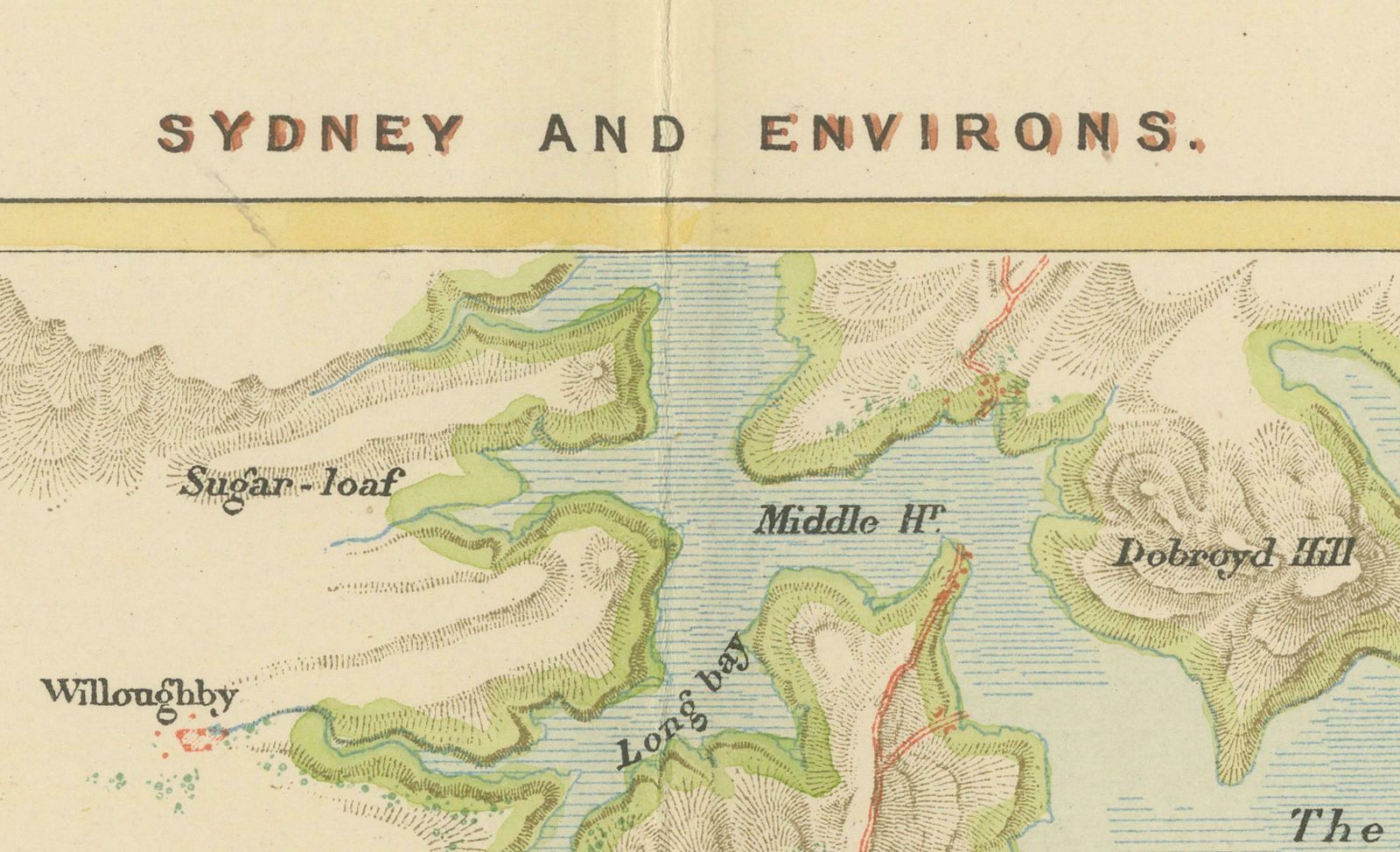 Antique Map Depicting Sydney And Surrounding Areas, Known As Port Jackson, C1889 photo buy