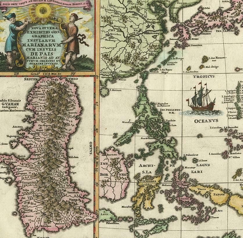 Antique Map Of The Philippines And Guam By Scherer, Circa 1702 photo for sale