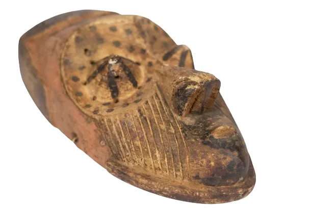African Mask “Kuba Babuka” In Wood And Pigments. 20th Century. photo for sale