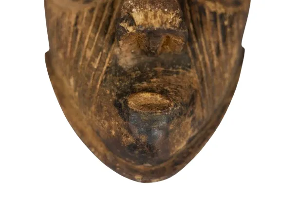 African Mask “Kuba Babuka” In Wood And Pigments. 20th Century. photo vinterior