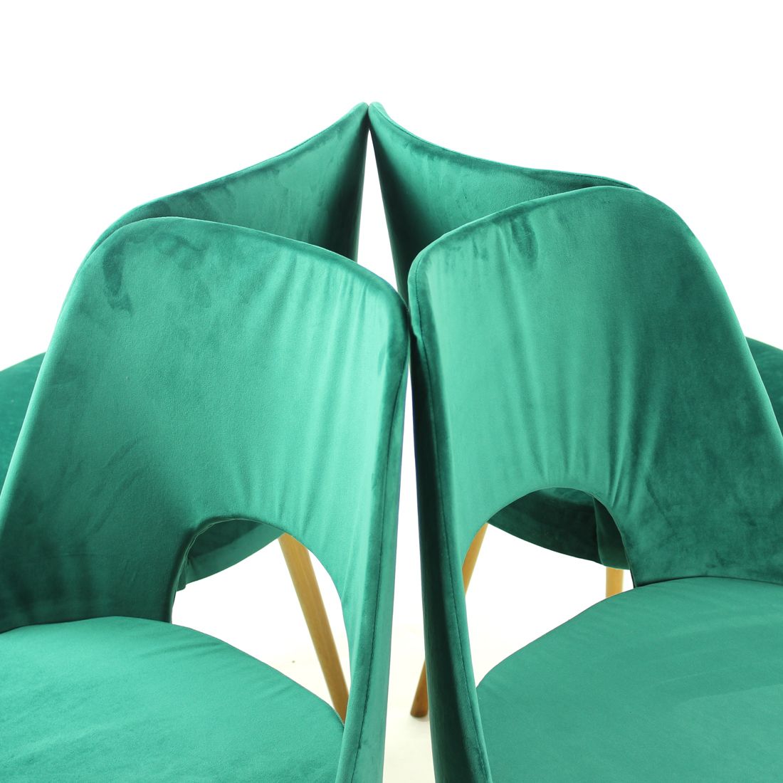 photo for sale Dining Chairs By Oswald Haerdtl In Velvet For Ton, Czechoslovakia 1950s, Set Of 4