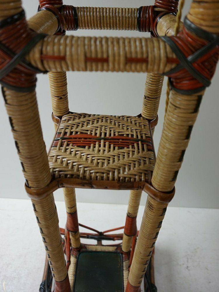 photo furniture Art Nouveau Rattan Wicker Floor Lamp, 1890s
