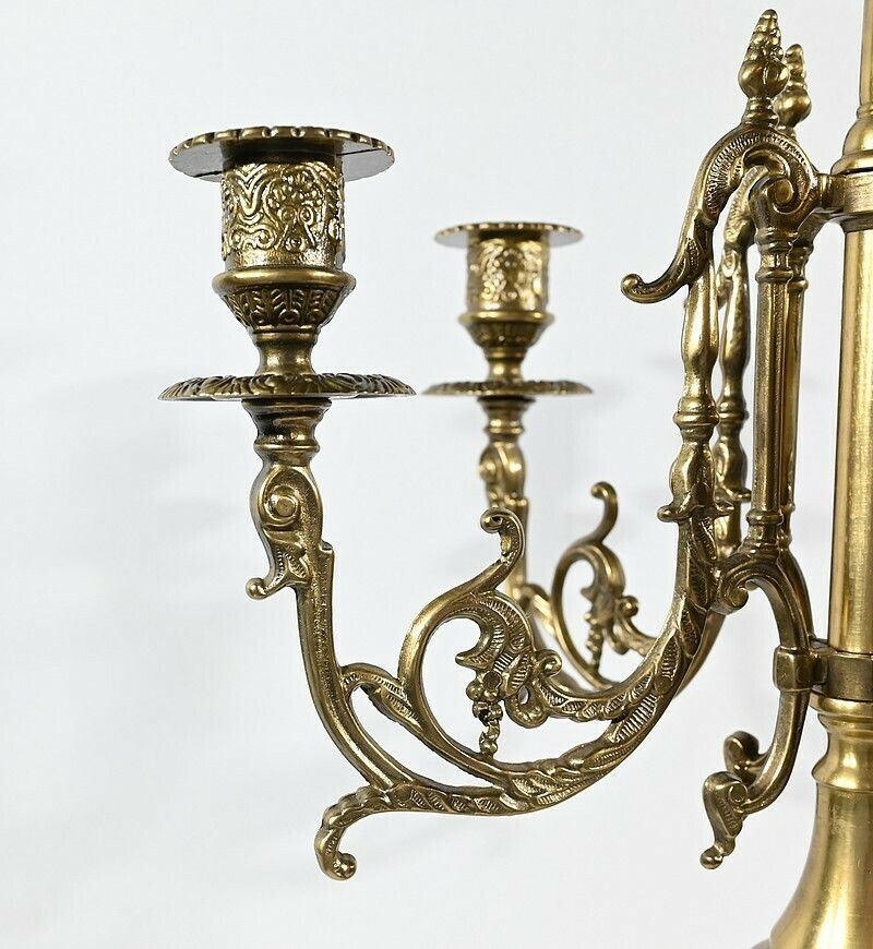 Pair Of Important Gilt Bronze Candelabra, Louis XIV Style – Early 19th Century photo vinterior