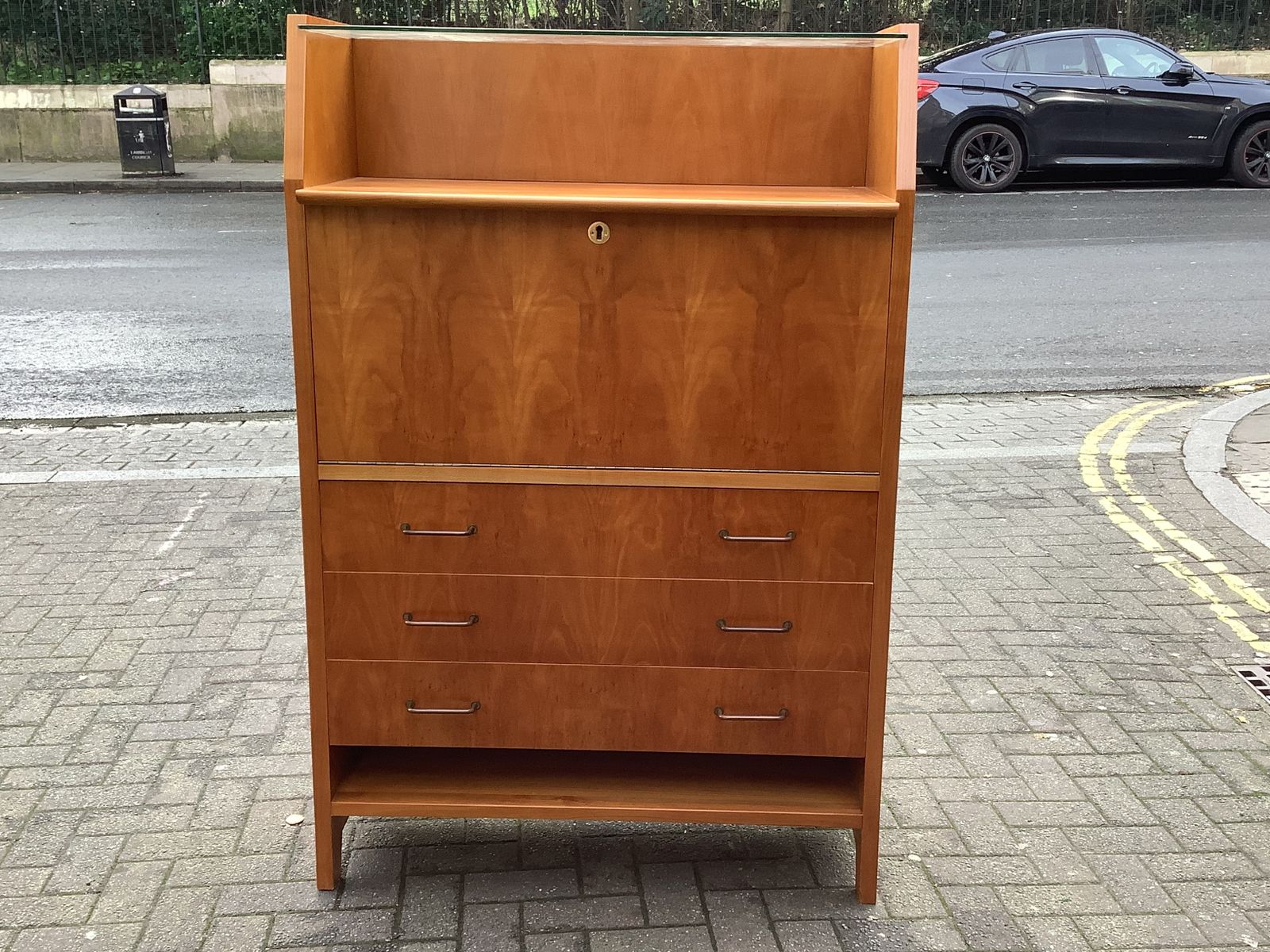 1960s French Bureau, Maple, Vintage