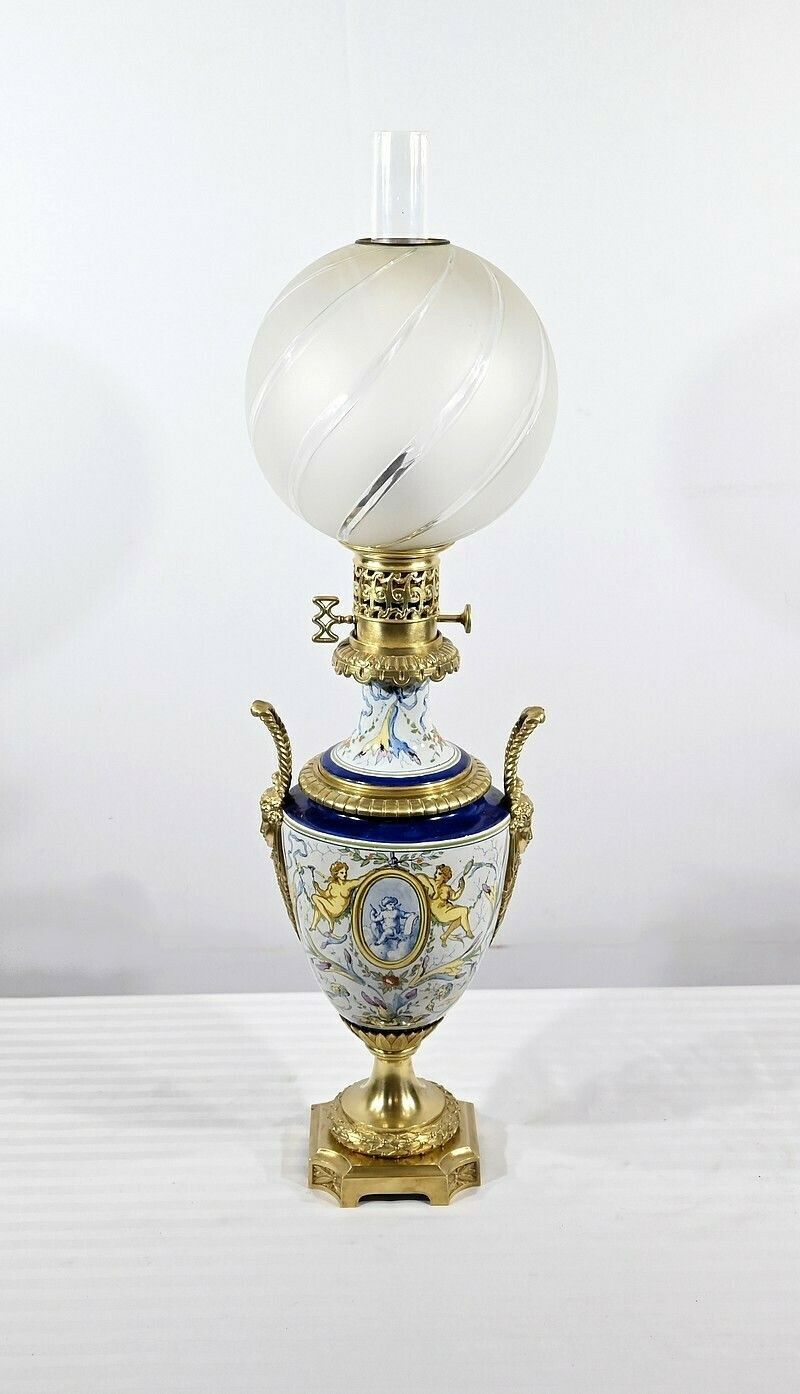 Earthenware Oil Lamp, Napoleon III Period – Mid 19th Century