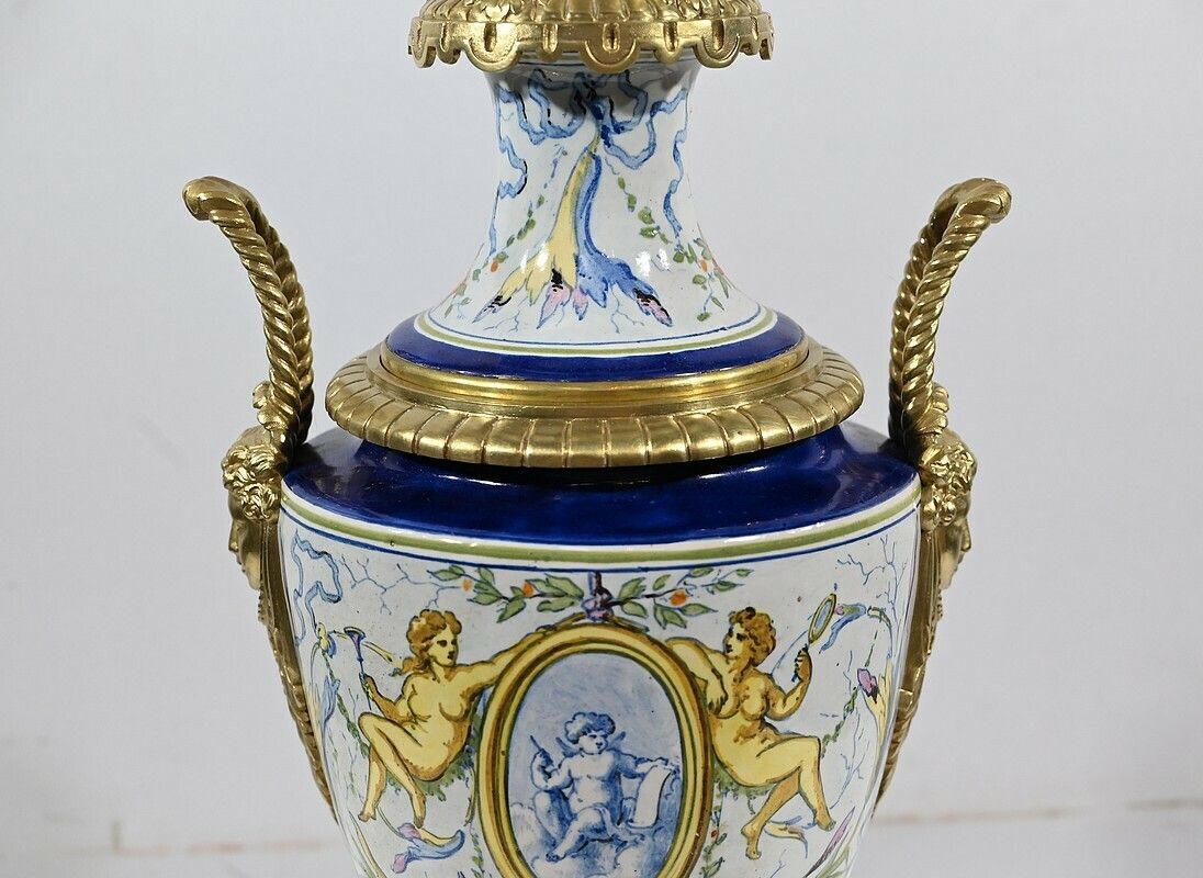 Earthenware Oil Lamp, Napoleon III Period – Mid 19th Century photo buy