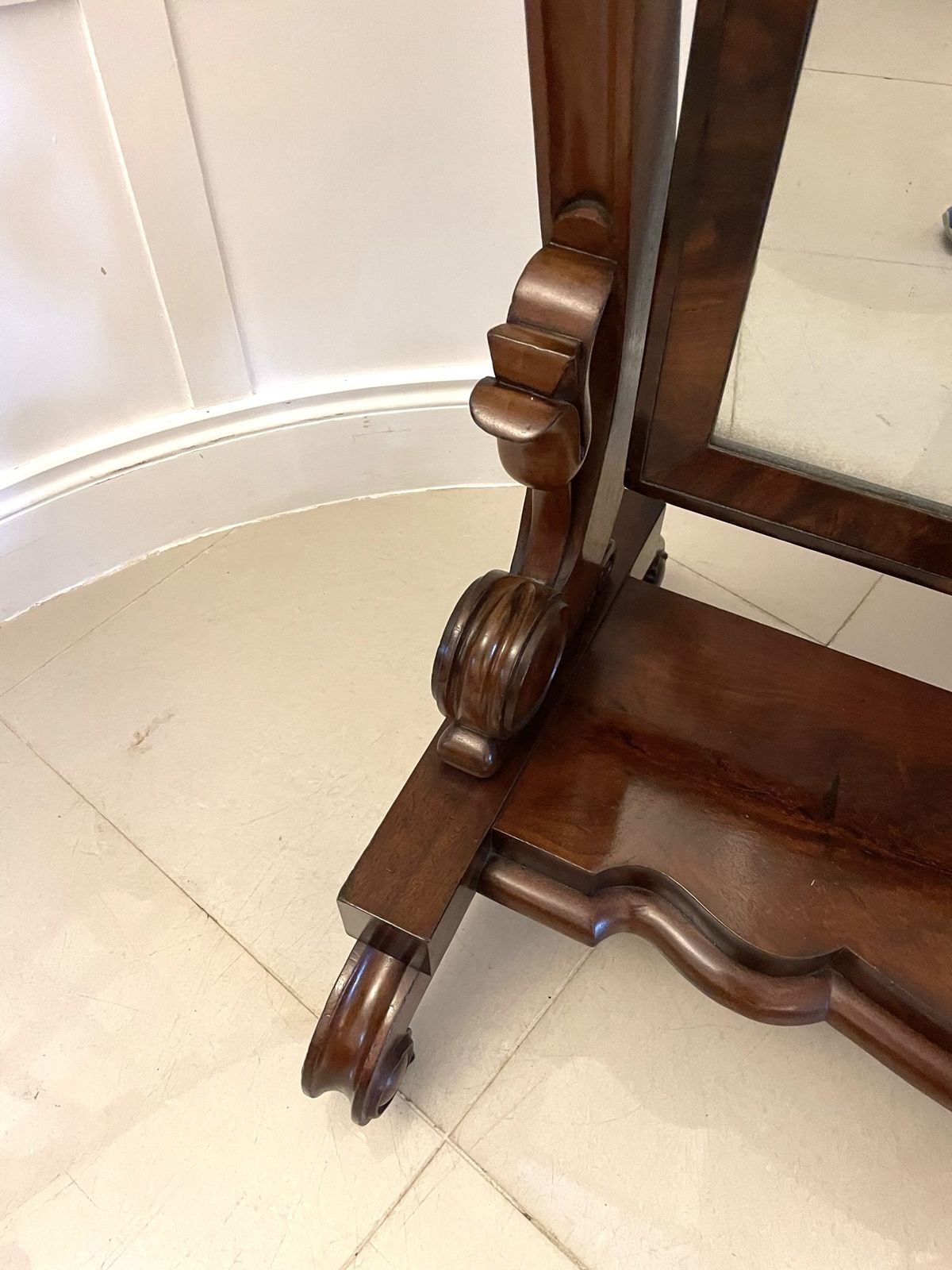 Large Antique 19th Century Quality Mahogany Cheval Mirror photo Home Decor