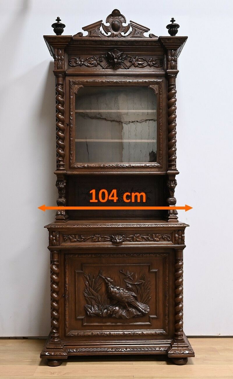 Narrow Oak Display Cabinet, Louis XIII Style – Late 19th Century photo furniture