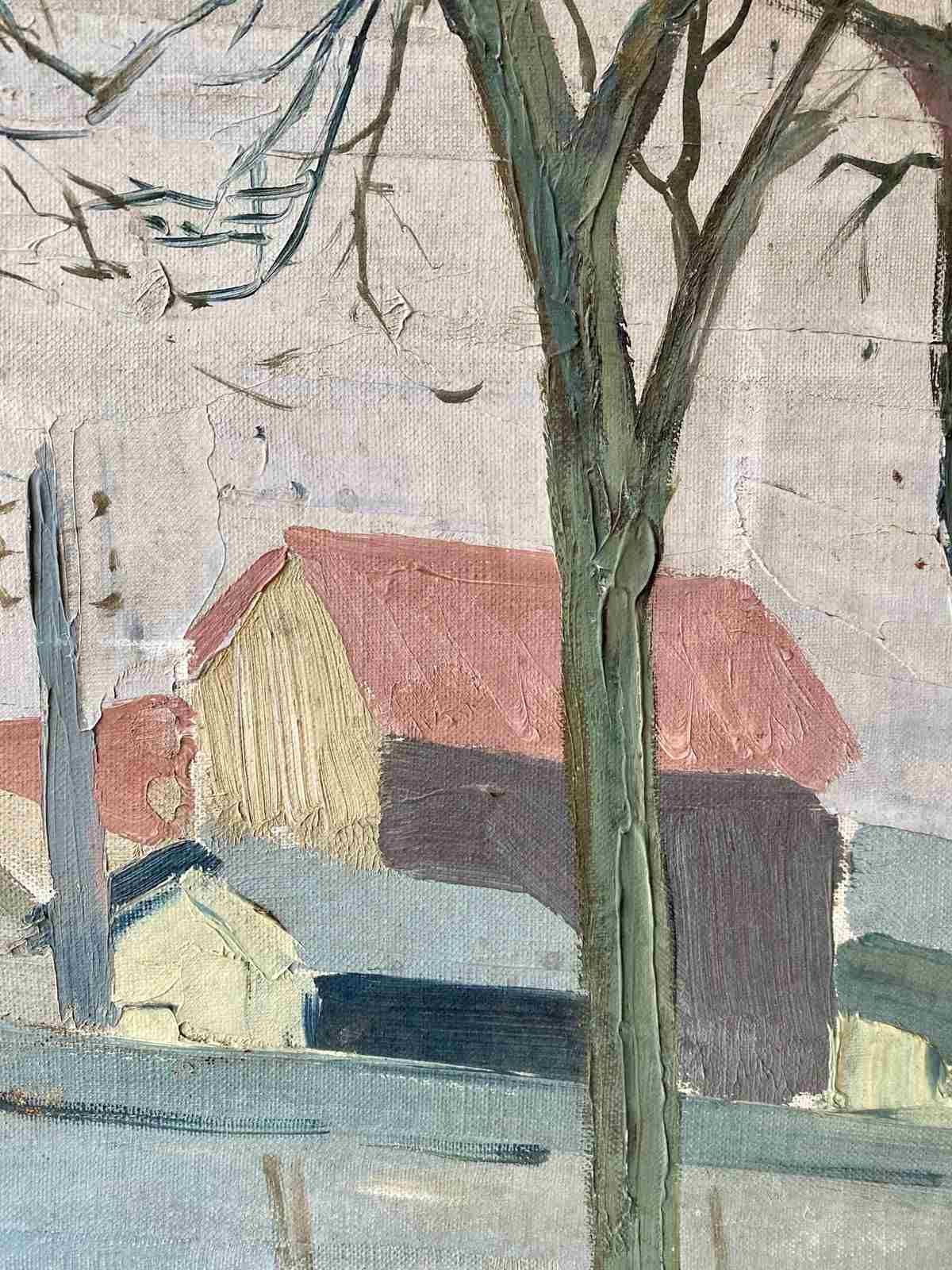Antique Swedish Naive Oil Painting photo for sale