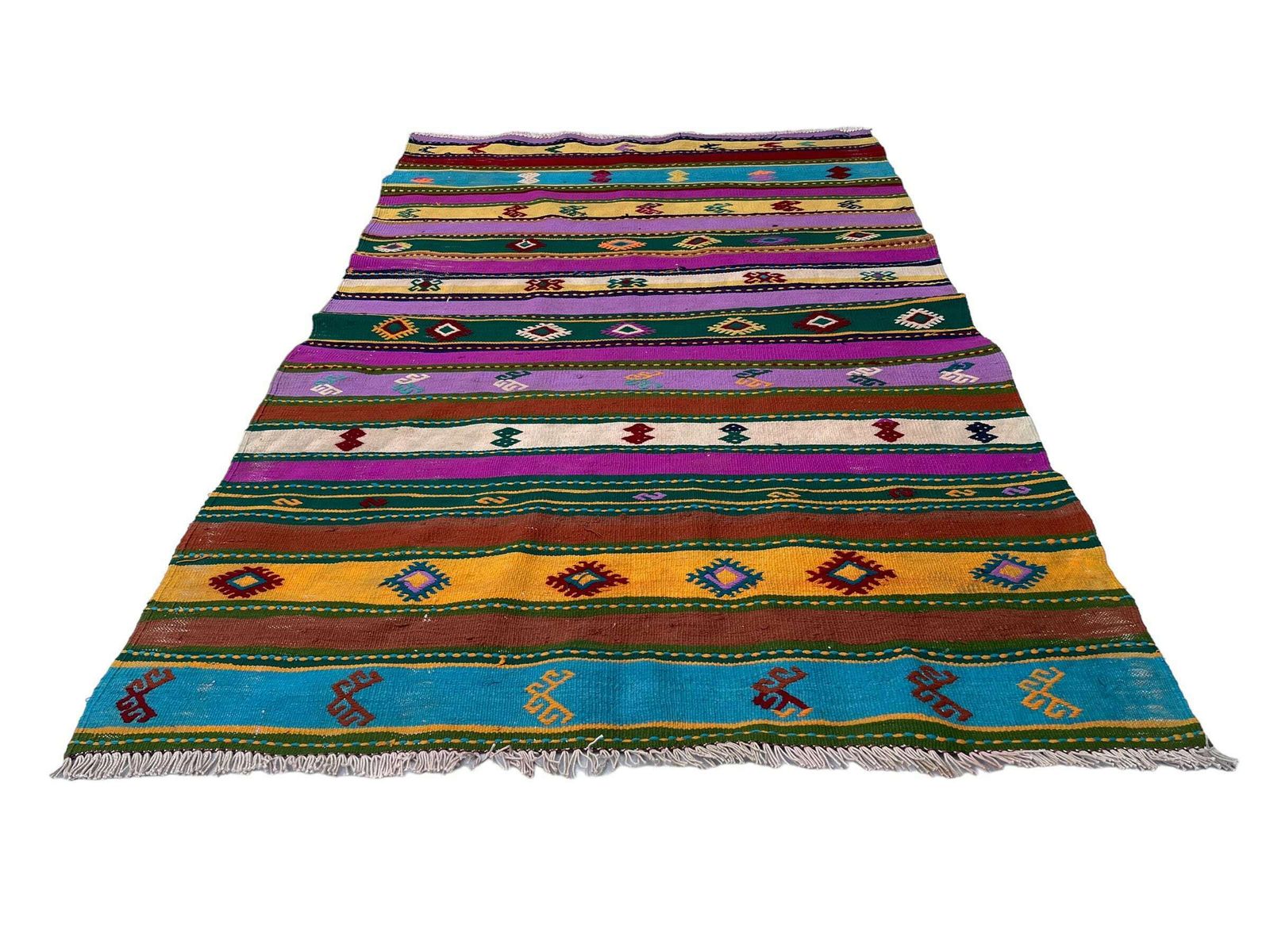 Traditioneel Turks Mini Kilimkleed, Vintage Anatolisch Turks Kelim photo vinterior
