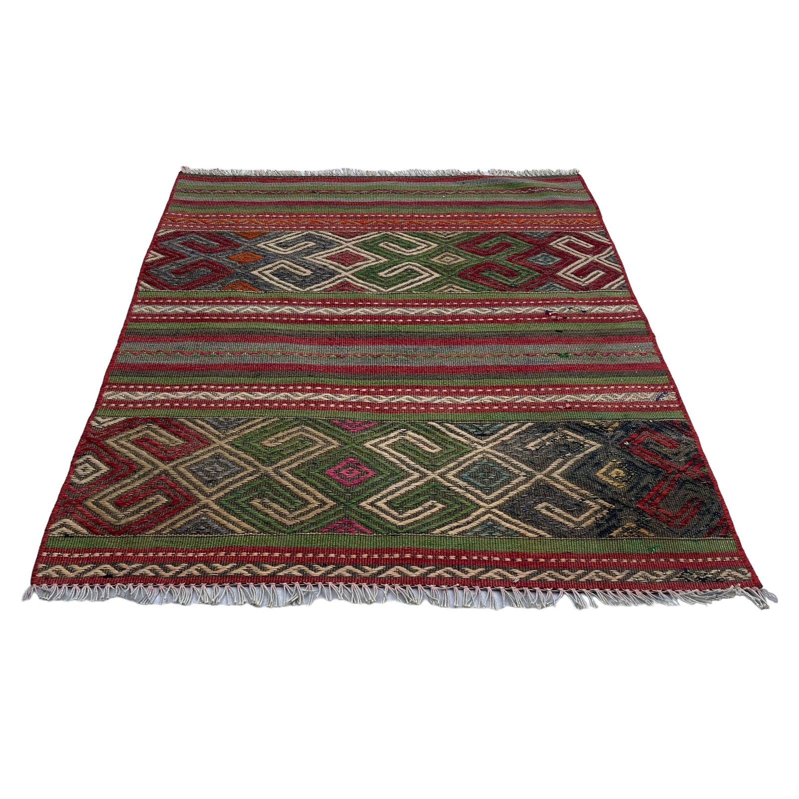 Traditional Turkish Mini Kilim Rug ,Vintage Anatolian Turkish Kelim 94 X 72 Cm photo vintage