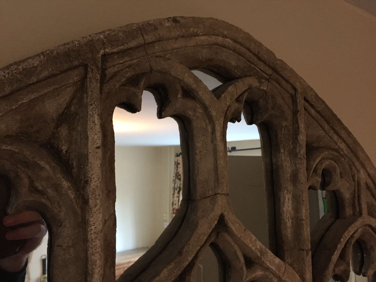 Large Gothic Style Over Mantle Mirror photo for sale