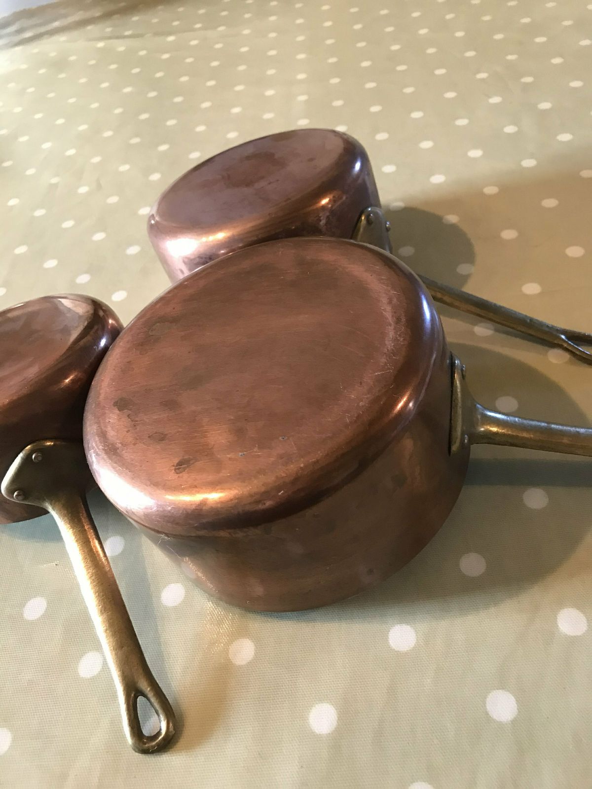 3 Copper Pans, Steel French Copper Pans, Pots And Pans, French Country, Gift For Chef, Cookware Pots, Made In France, Country Kitchen, photo vintage