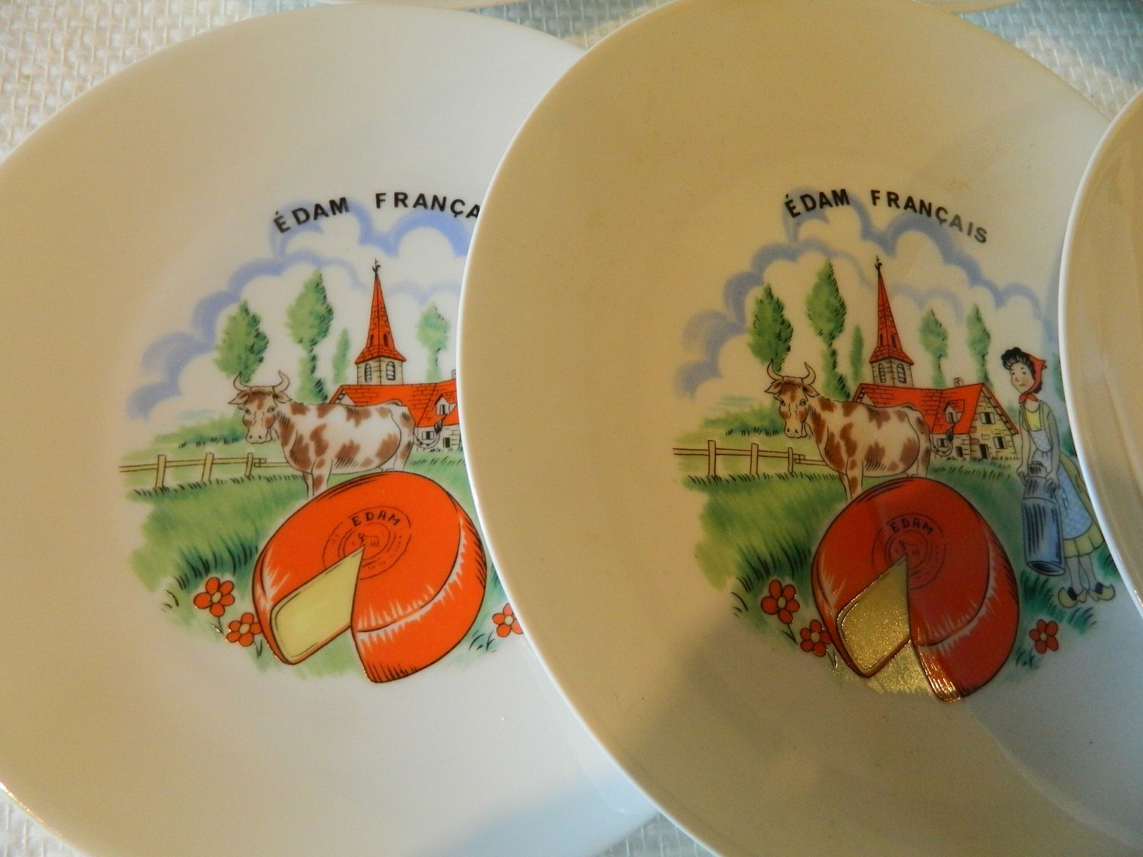 Cheese Plates, Set Of Plates, Cheese Gift, Cheese Lover, Cheese Lovers Gift, French Plates, French Cheese, Kitchen Plates, Ceramic Plates photo vintage