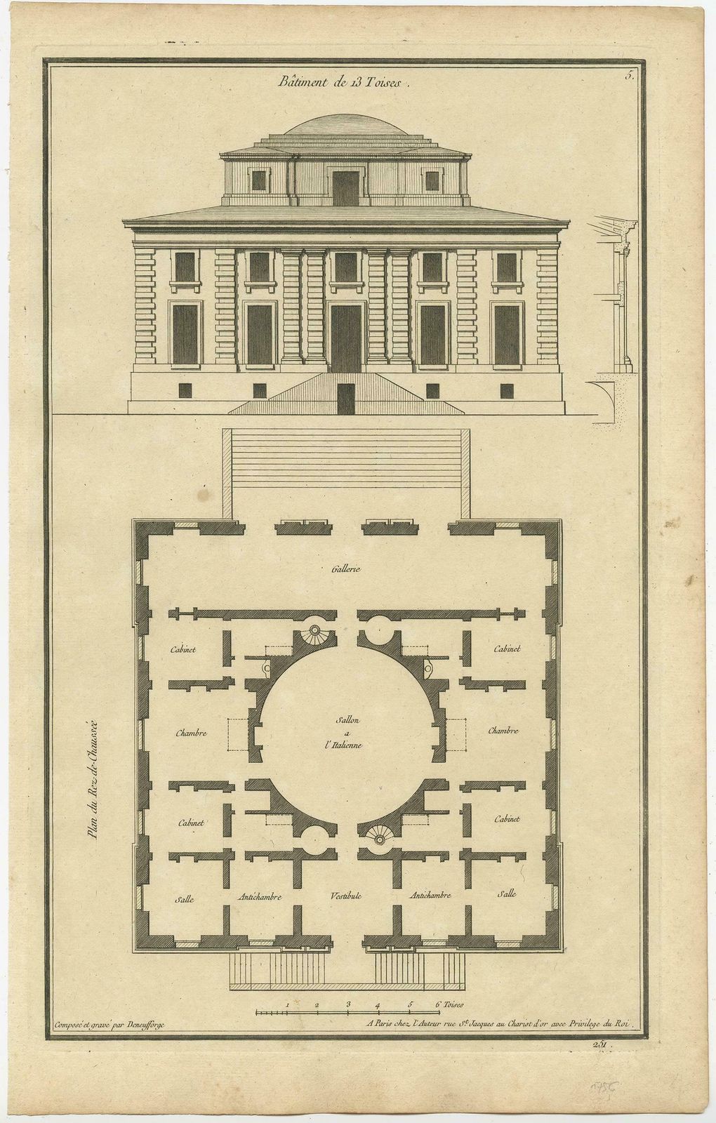 Set Of Four Antique Archicture Prints Of Various Building Plans And Facades photo Art