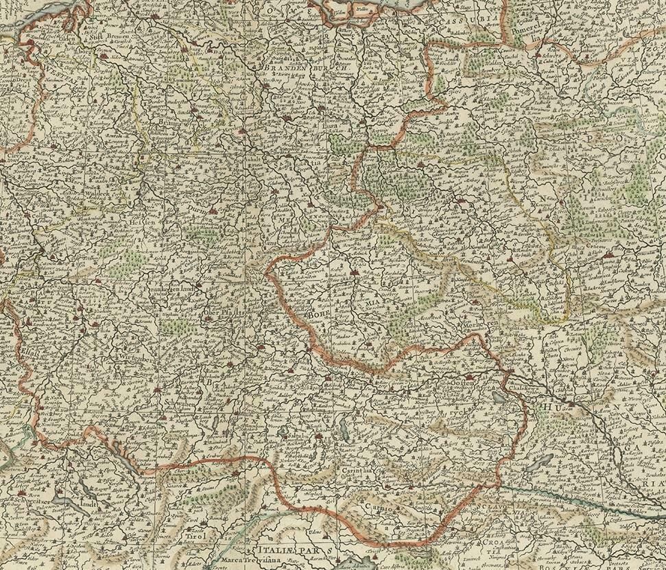 Antique Map Of The German Empire, Johannes Janssonius Van Waesbergen, Circa 1670 photo for sale