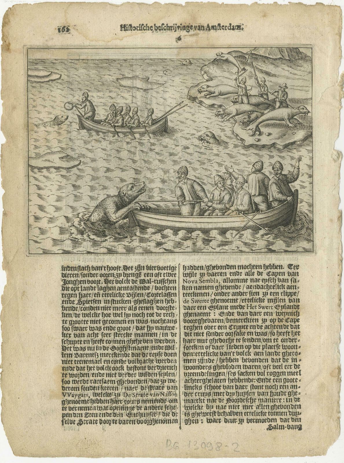 Rare Map Of Kildin Island In Russia Plus Engraving Of Seal Hunting, 1614 photo 815.0