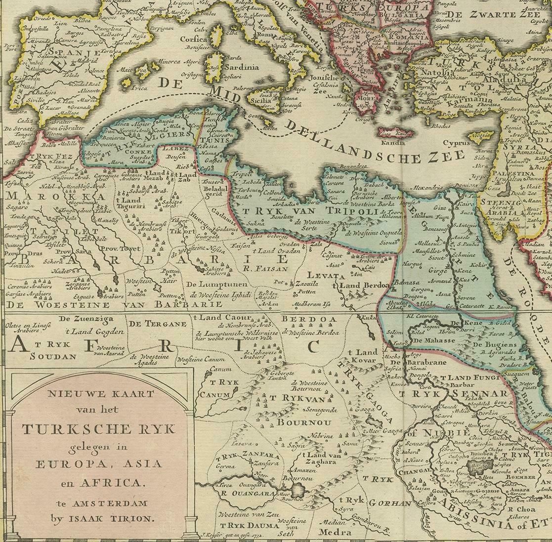 Antique Map Of The Turkish Empire By Tirion 'C.1760' photo for sale