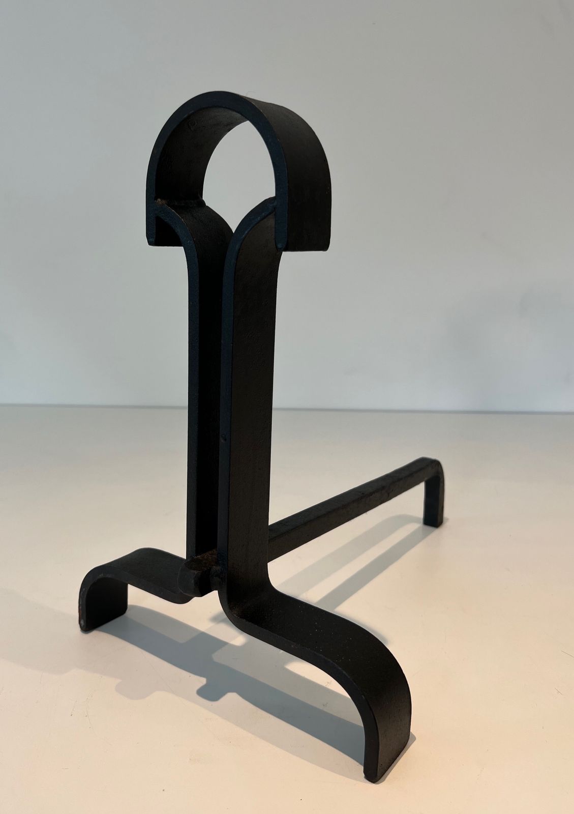 Pair Of Modernist Wrought Iron Andirons photo buy