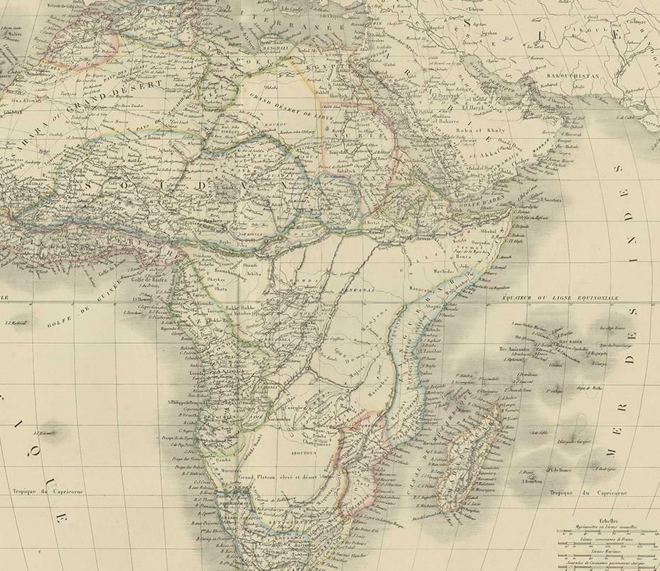 Antique Map Of Africa By Lapie, 1842 photo Art