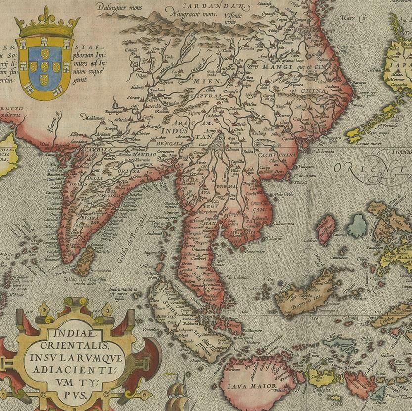 Antique Map Of Southeast Asia By Ortelius '1587' photo for sale