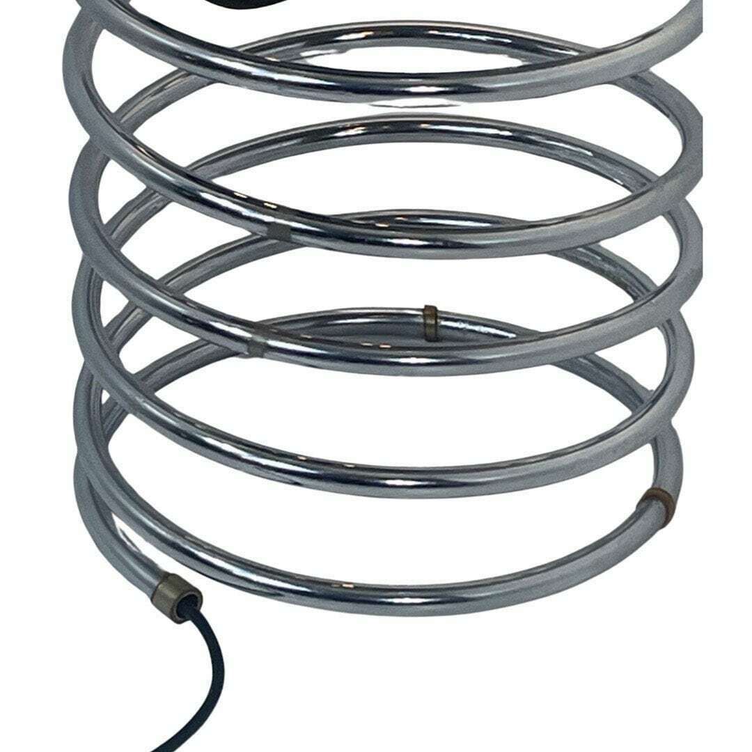 Gepo   Space Age Design / Mcm Floor Lamp   Globe Mounted On A Spiral Base   Full Chrome photo for sale