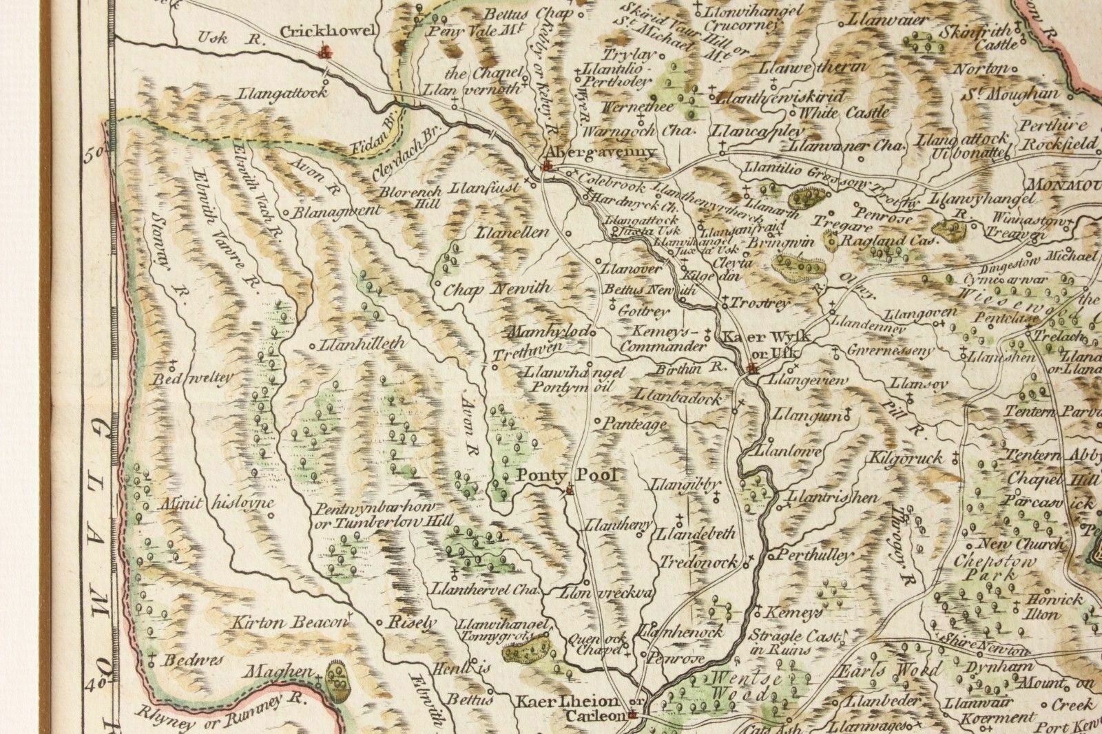 1765 Map Of Monmouthshire By J. Ellis. photo vinterior