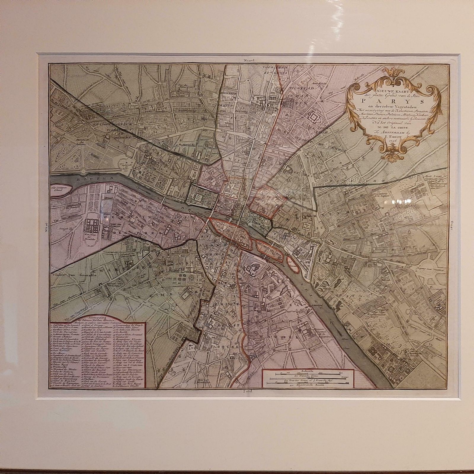 Antique Map Of The City Of Paris By Tirion '1763' photo furniture