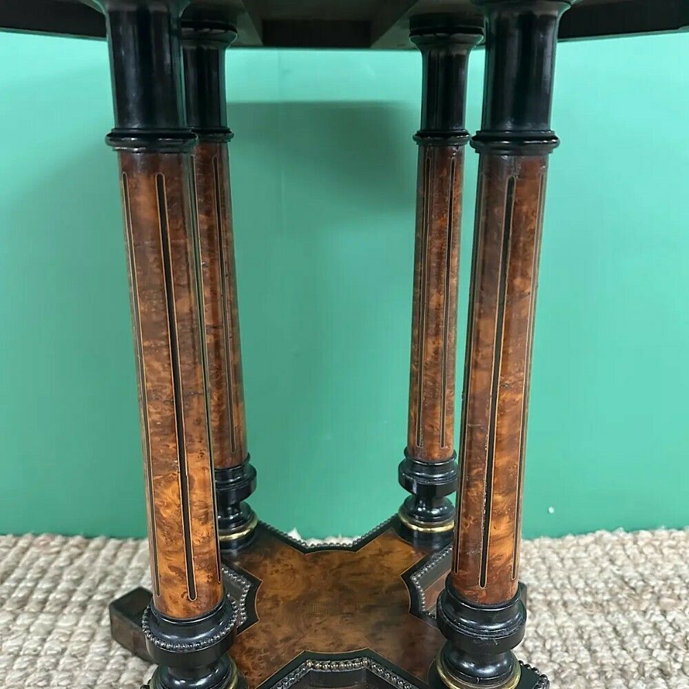Small Victorian Amboyna Antique Occasional Table photo vinterior
