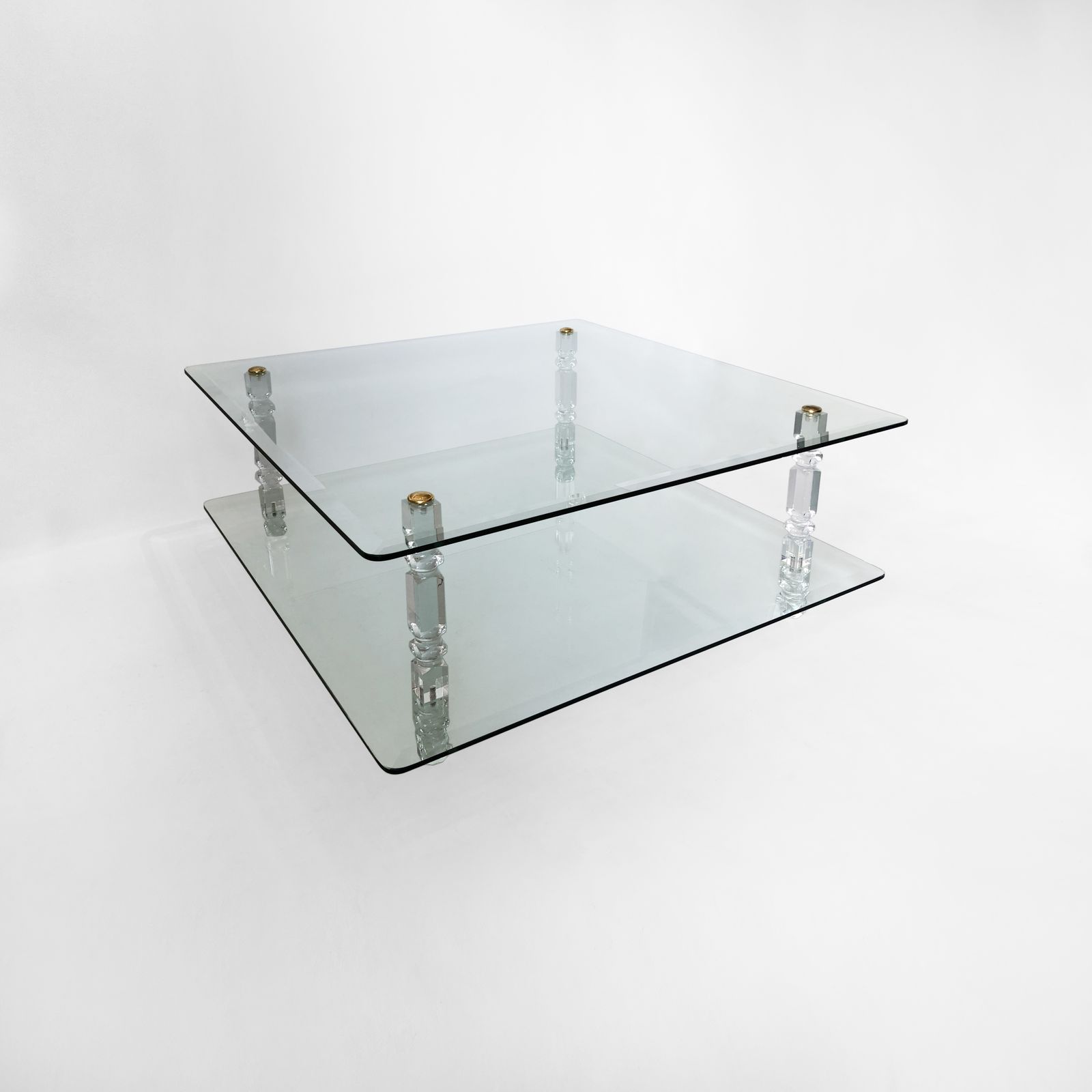 Two Tier Lucite And Glass Coffee Table 1970s Modernism Vintage Mid Century photo 1950.0