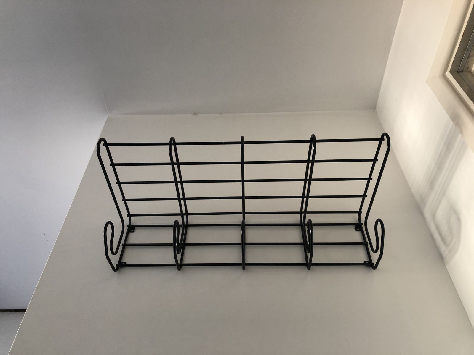 Ikea Vintage Pop Frän Black Metal Coat Hanger With Shelf 1980s photo for sale