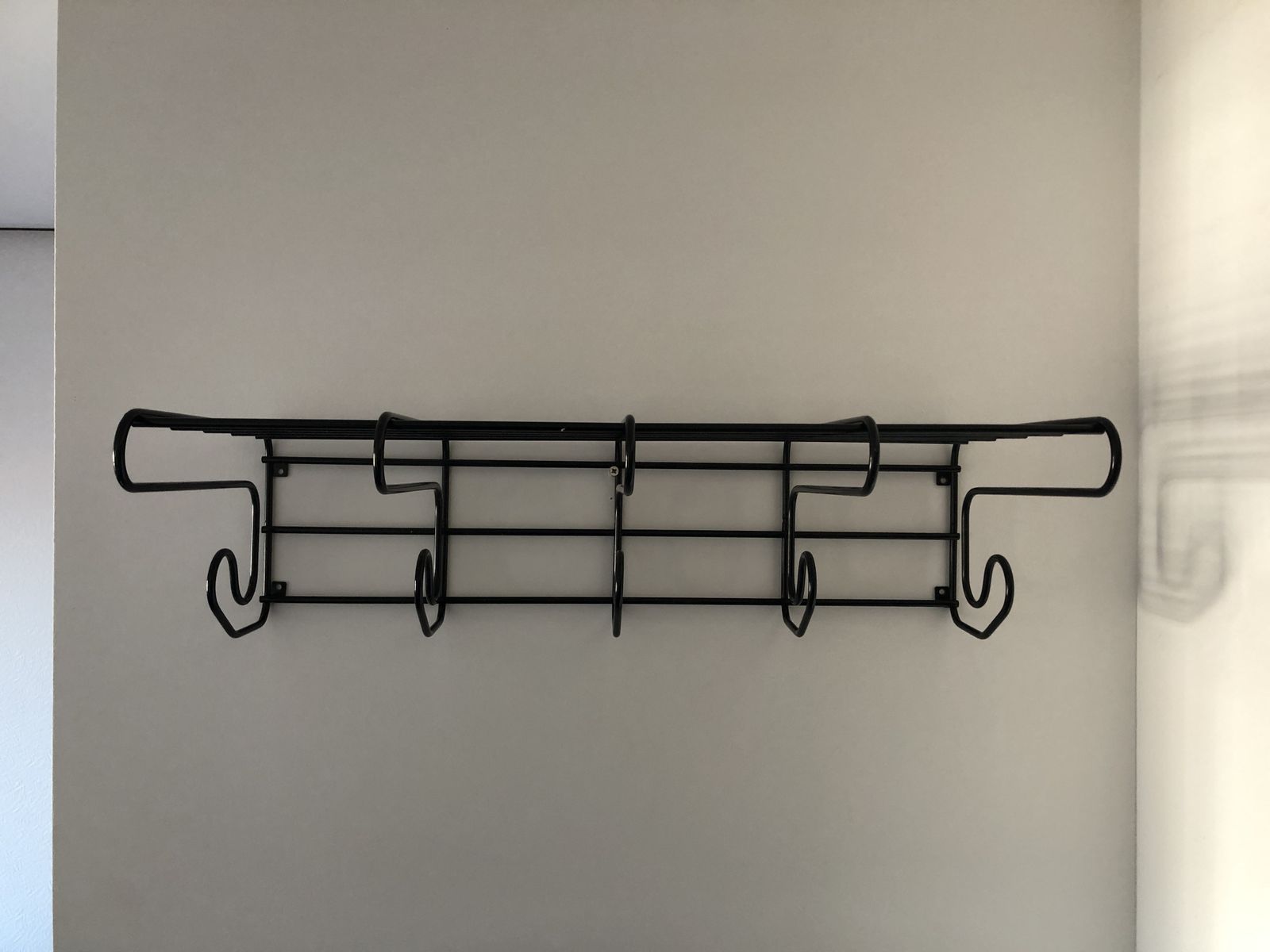 Furniture Ikea Vintage Pop Frän Black Metal Coat Hanger With Shelf 1980s photo
