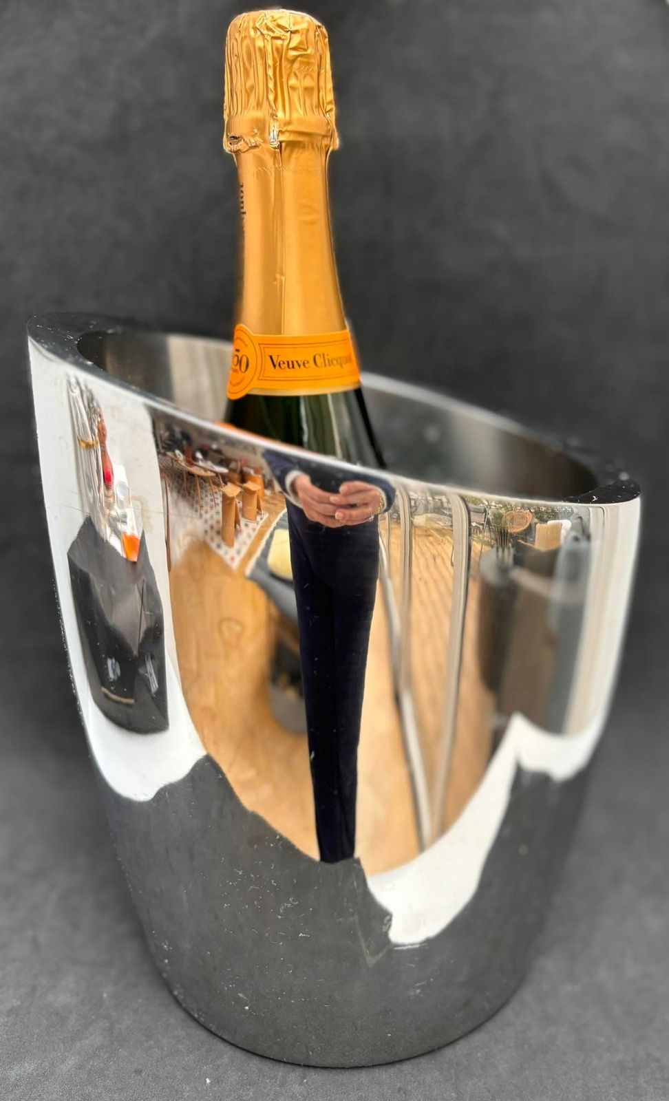 Champagne Bucket Jean Couzon France Mid Century Stainless Steel Heavy Excellent Quality Wine Cooler Ice Bucket Bar Cart Wedding Gift photo furniture