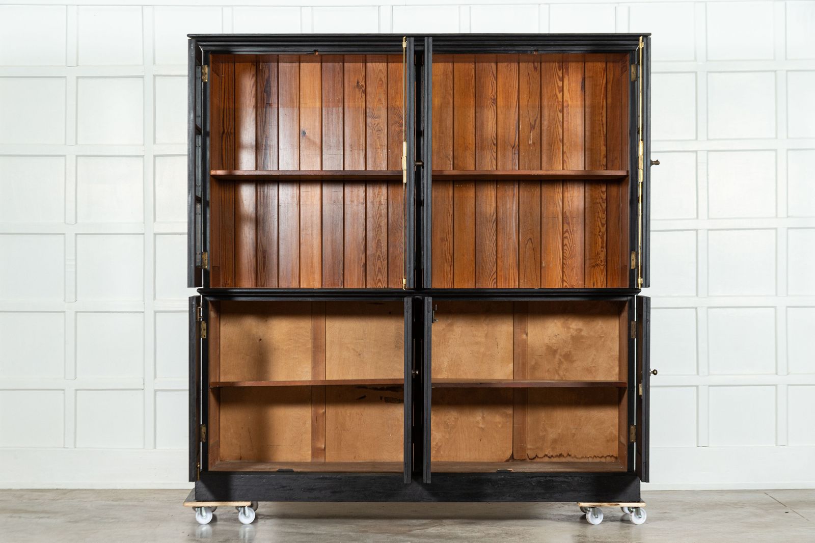 Large Pair 19thc English Pine Bleached Bookcases