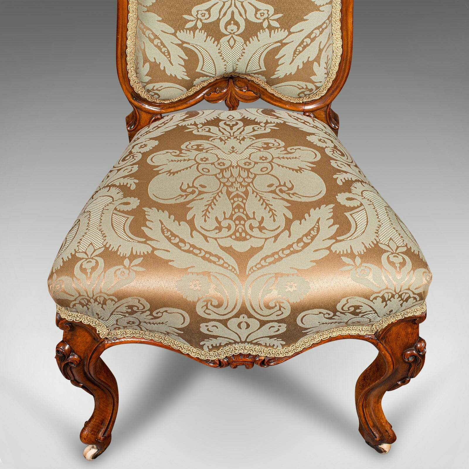 photo for sale Antique Drawing Room Chair, English, Walnut, Ladies, Side Seat, Early Victorian