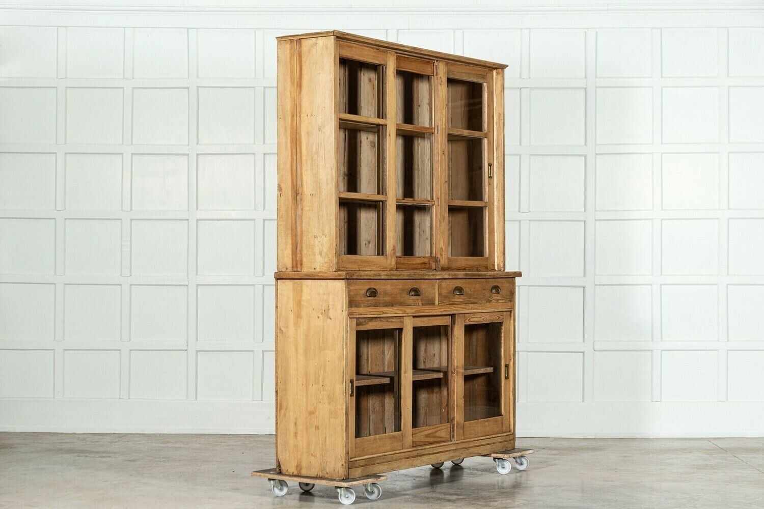 Large English Pine Glazed Dresser photo Furniture