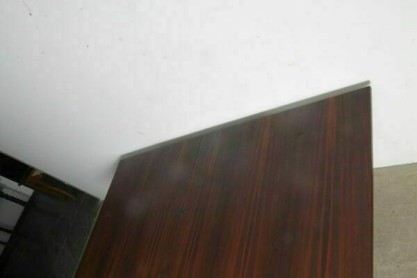 Extendable Table Of Modern 60s In Rosewood. Black Lacquered Legs. Design. Restored Size Extendable To 190 photo vinterior