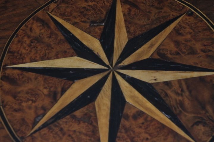 Ancient Sensational Rolo Inlaid Gaming Table From The End Of The 18th Century photo vintage