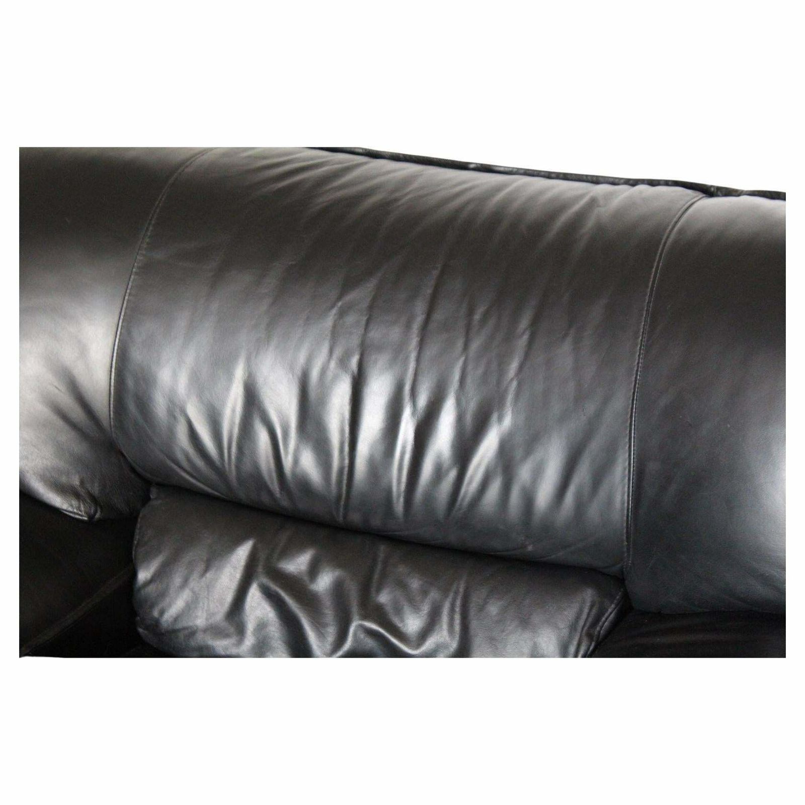 photo furniture Large Post Modern Black Leather Armchair, Nicoletti Salotti For Avanti, Italy 1980