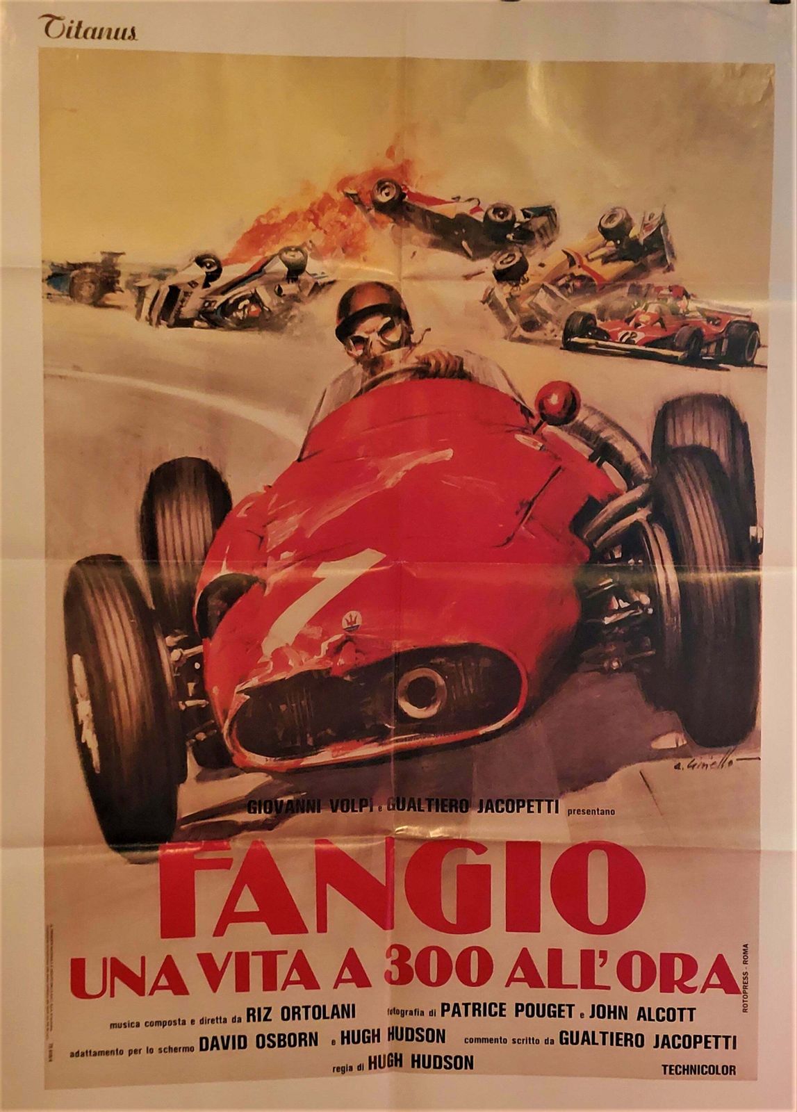 Fangio   Life At 300kph. Original Movie Poster, Italy, 1980