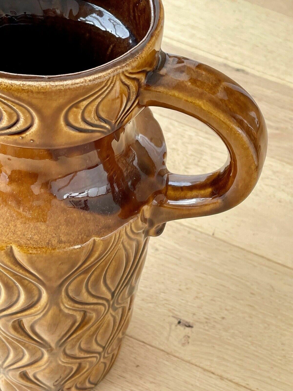 Xl Scheurich West German Floor Vase Amsterdam/Onion Pattern In Amber 485 45 Af photo 75.0