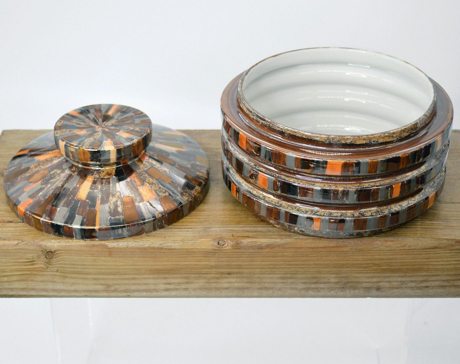 Rare Edelstein Bavaria Porcelain Caddy With Unique Decoration | Mid Century Ceramics | German Porcelain | Ceramic Cookie Jar photo Home Decor