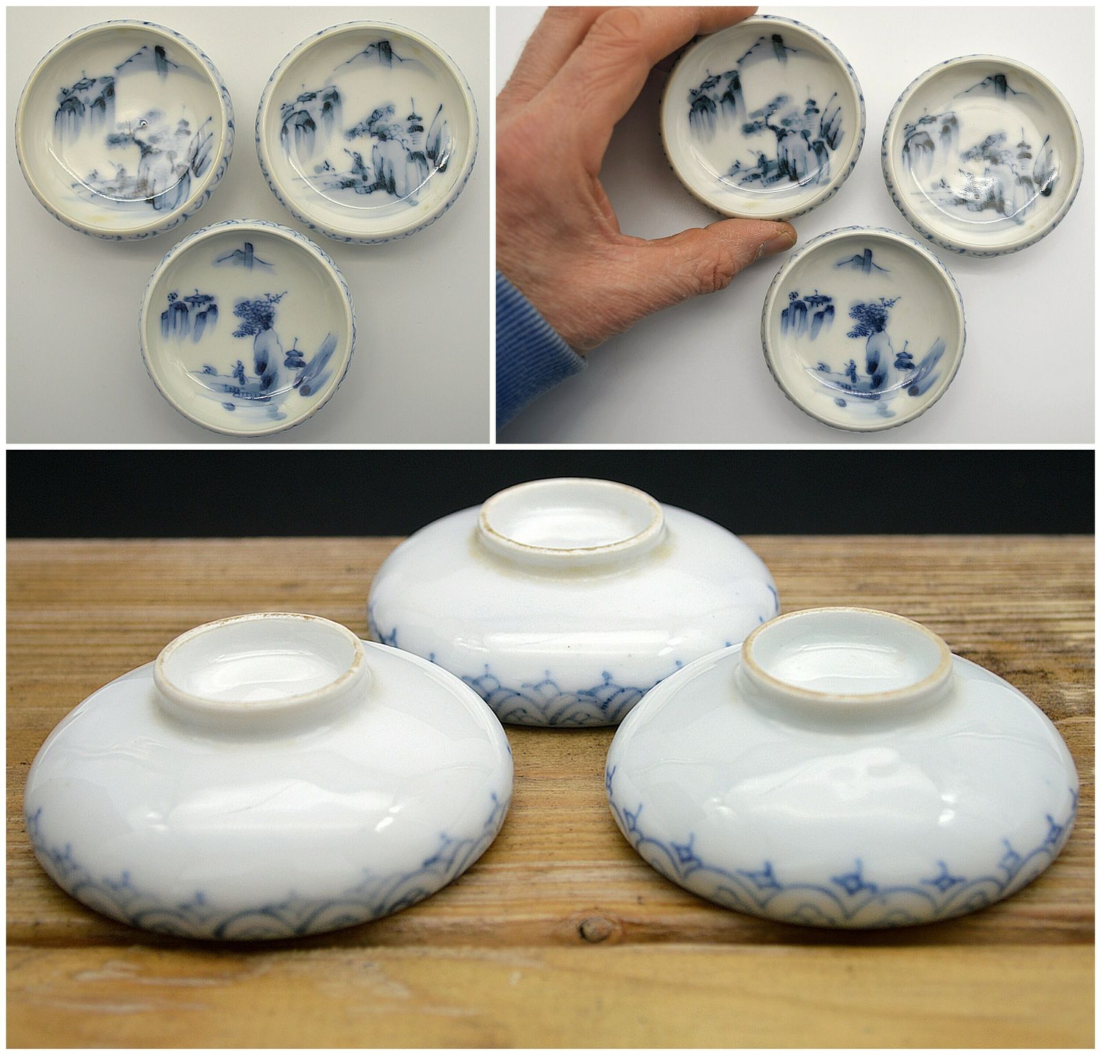 4 Pieces, Japanese Pottery | Antique Imari Bowl | Blue And White China photo buy