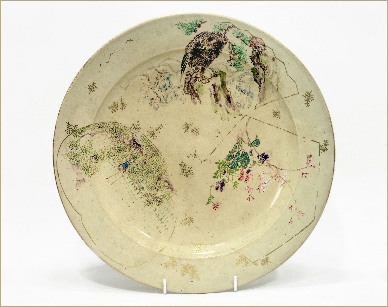 19th Century Japanese, Meiji Period, Satsuma Plate By Tanzan photo for sale