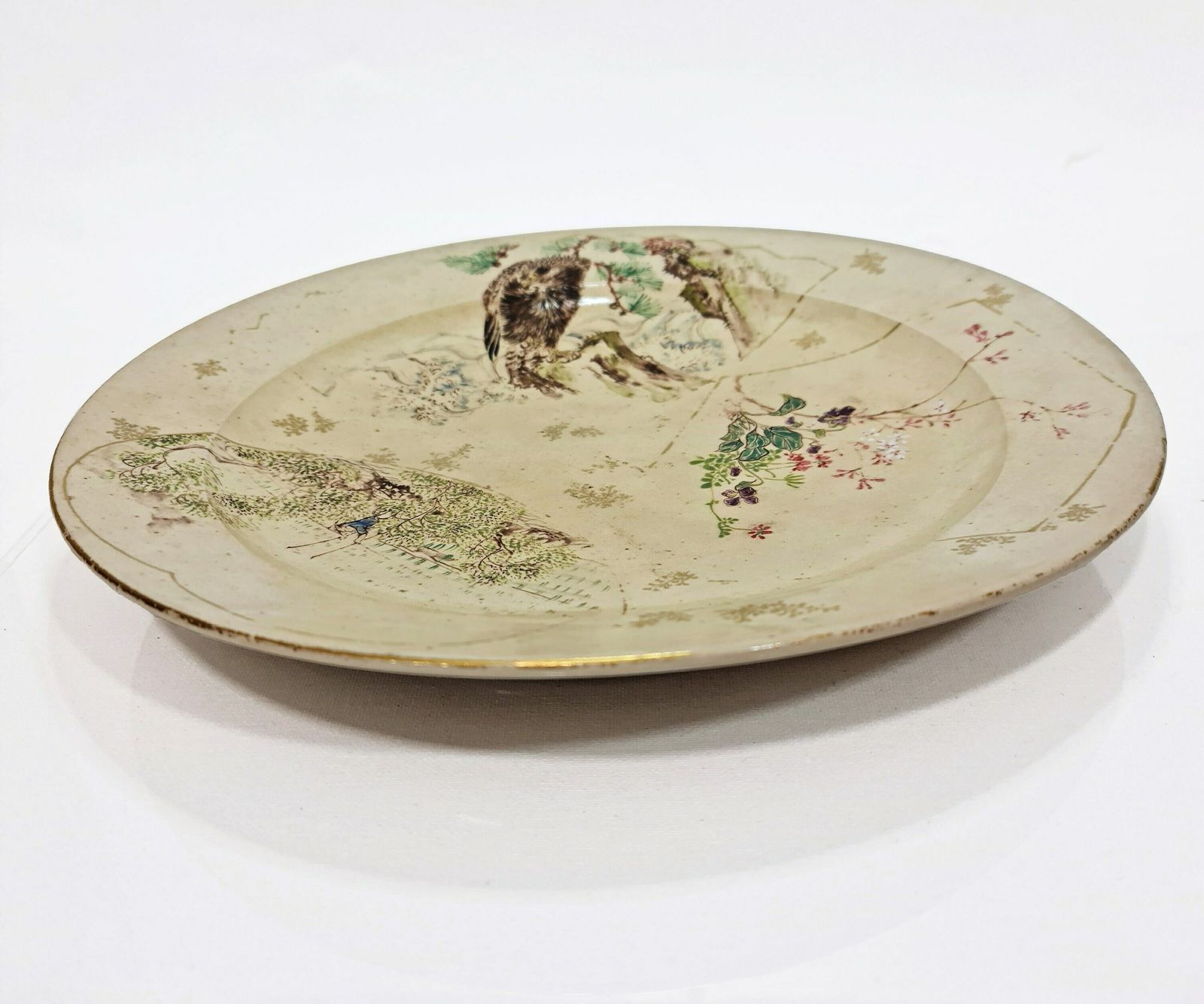 19th Century Japanese, Meiji Period, Satsuma Plate By Tanzan photo Home Decor