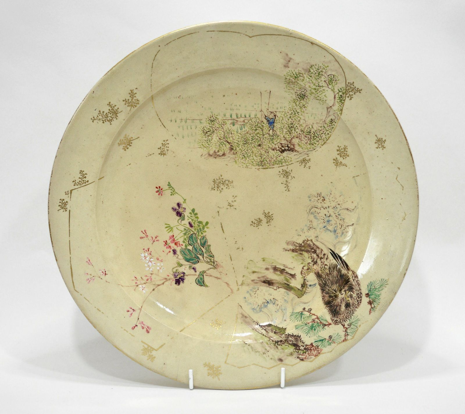 19th Century Japanese, Meiji Period, Satsuma Plate By Tanzan