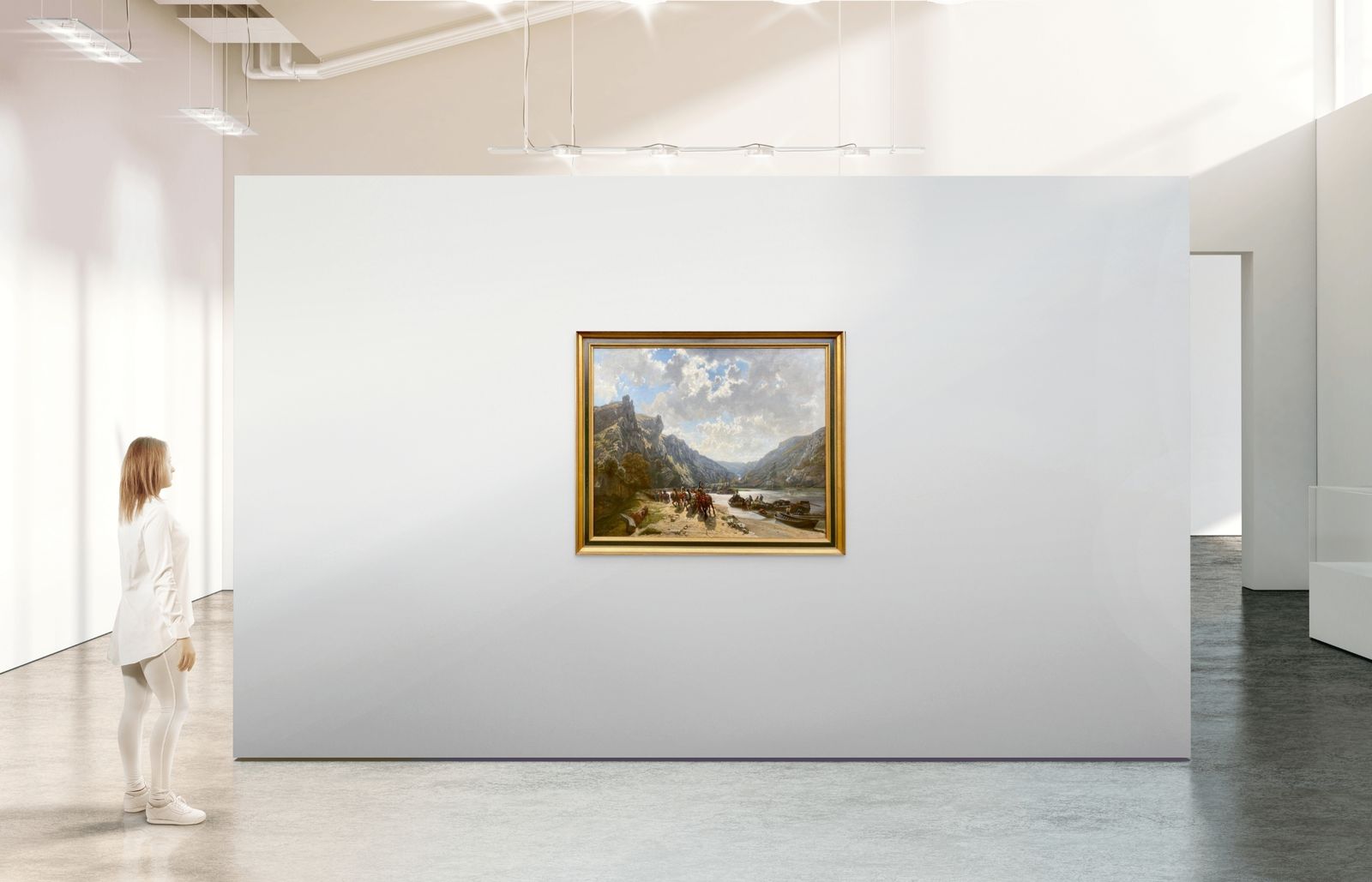 Along The River “La Meuse” By Martinus Kuytenbrouwer, 1821 – 1897 photo for sale