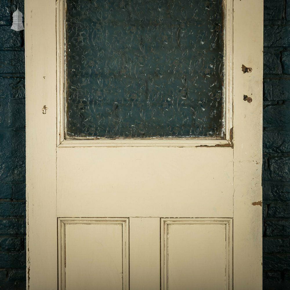 Half Glazed Door, 3 Panel With Floral Textured Glass photo furniture
