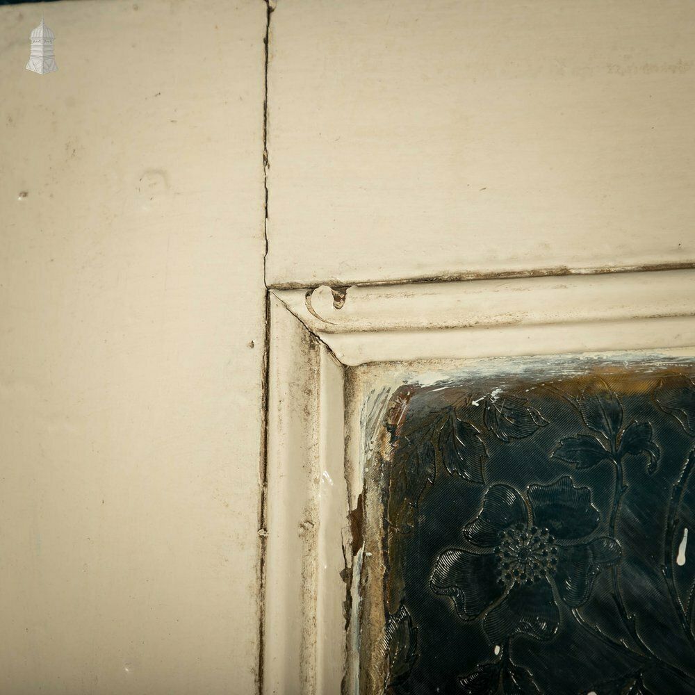 Half Glazed Door, 3 Panel With Floral Textured Glass photo 240.0