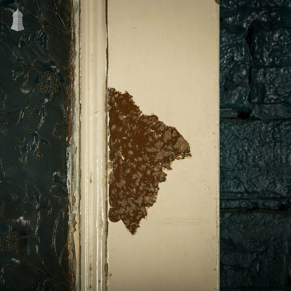 Half Glazed Door, 3 Panel With Floral Textured Glass photo vinterior